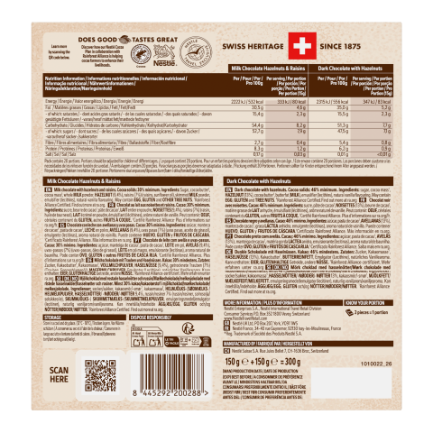 NESTLÉ NSS Milk Dark Tab MP Carton 12(2x150g)